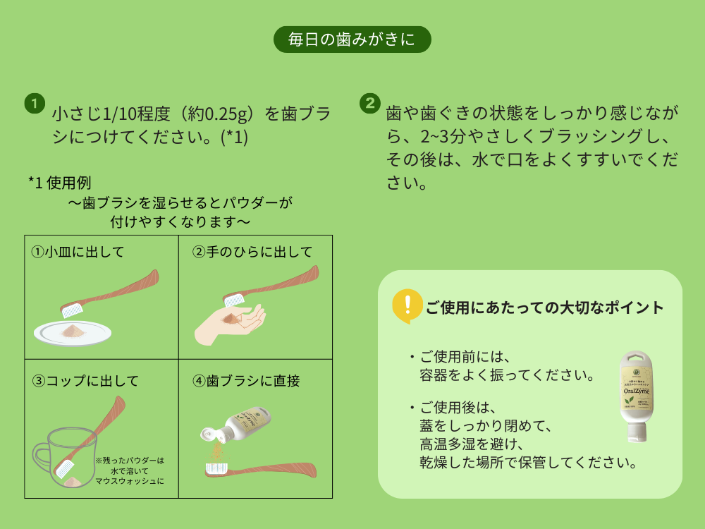 オーラルザイム使用法